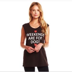 M / Chaser Weekends are for Dogs black tank NWT